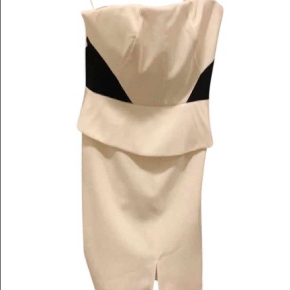White/Black knee length cocktail dress